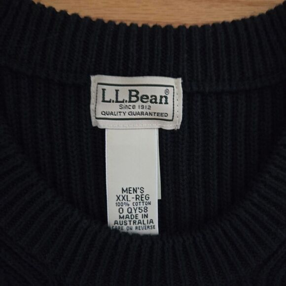 L.L. Bean Black Knit Sweater Breathable Classic - Picture 3 of 4